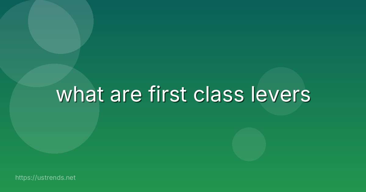 what are first class levers