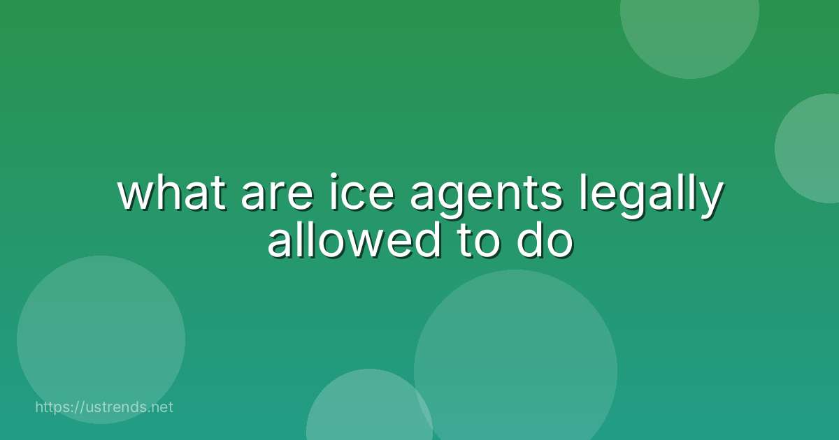 what are ice agents legally allowed to do