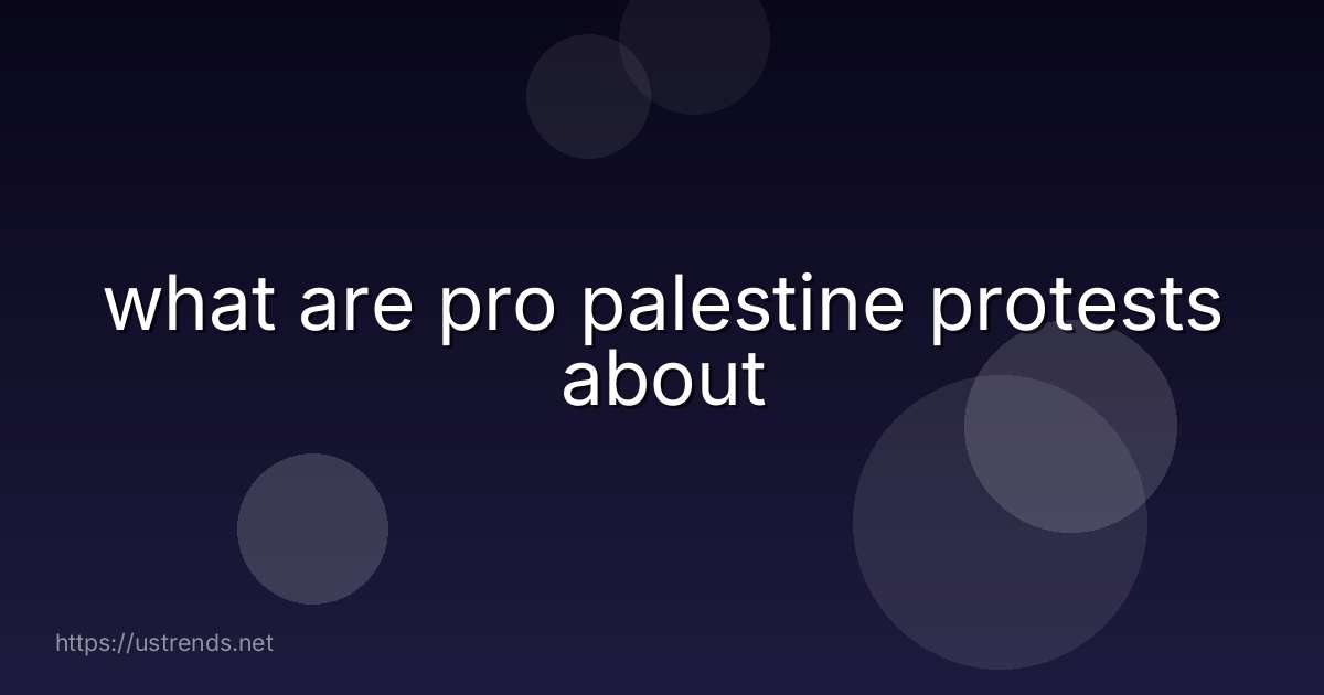what are pro palestine protests about