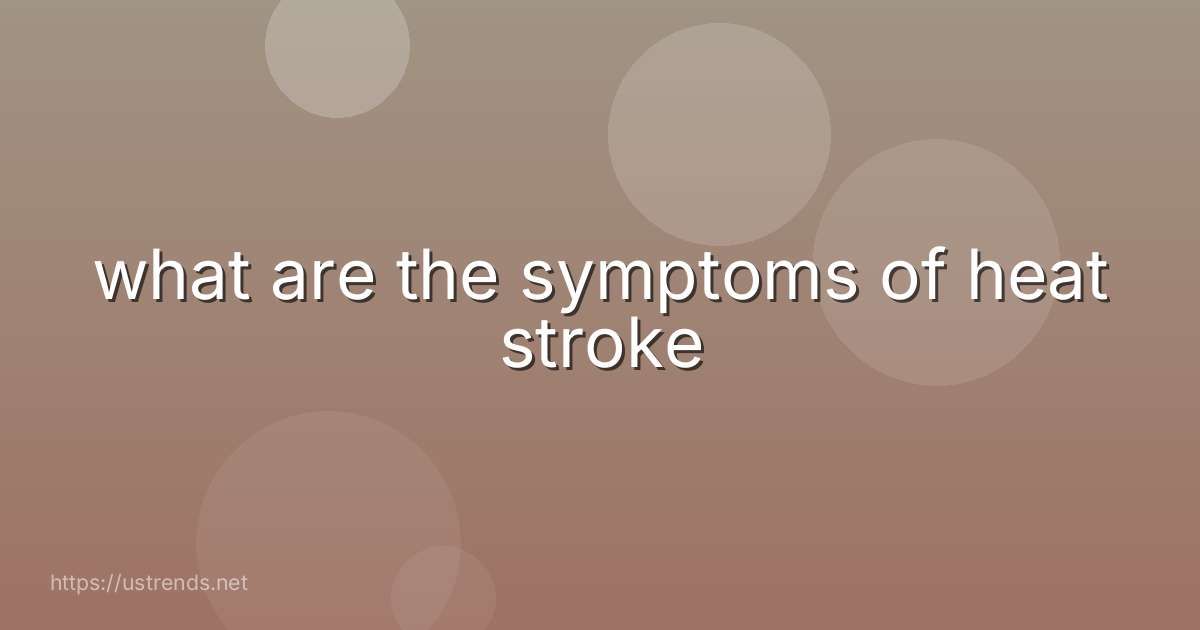 what are the symptoms of heat stroke