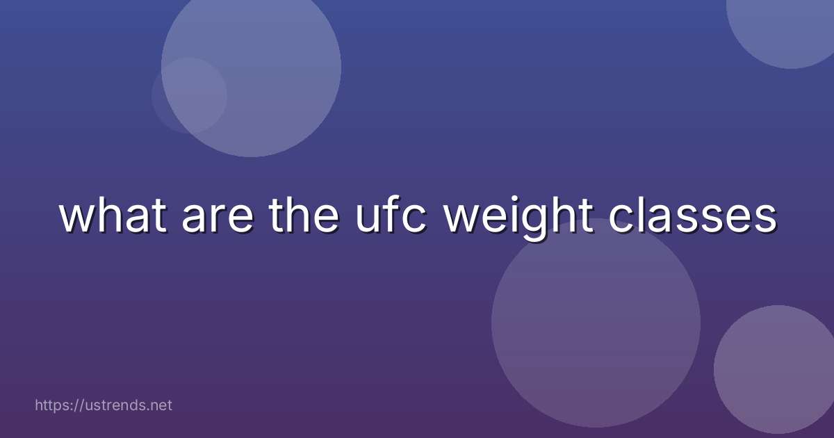 what are the ufc weight classes