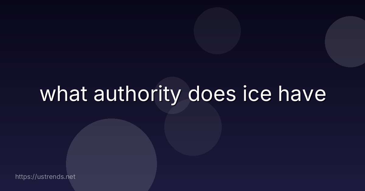 what authority does ice have