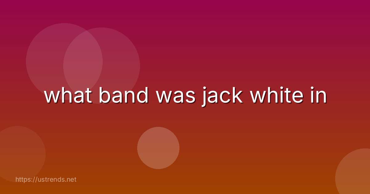 what band was jack white in