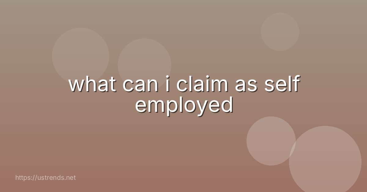 what can i claim as self employed