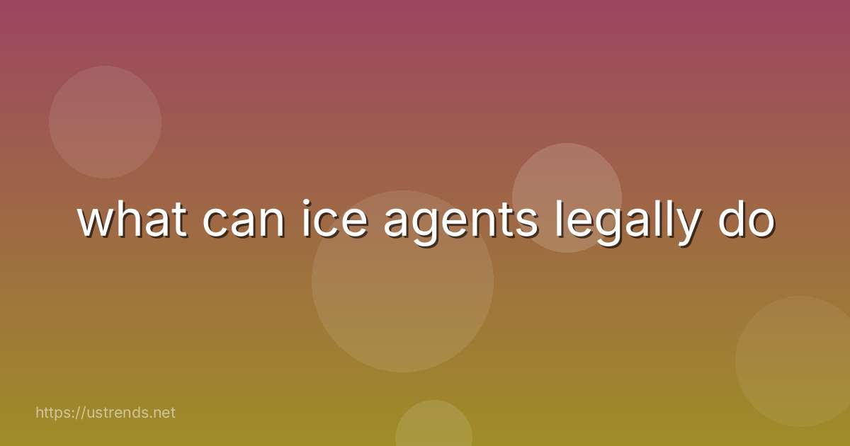 what can ice agents legally do