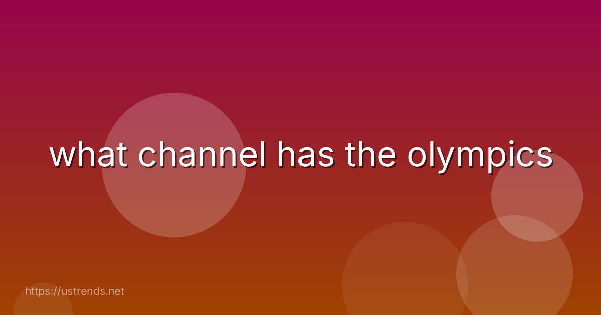 what channel has the olympics