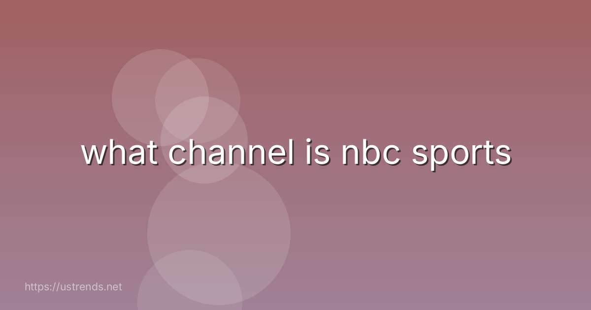 what channel is nbc sports