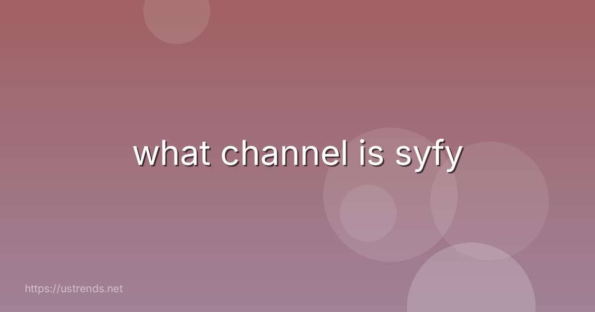 what channel is syfy