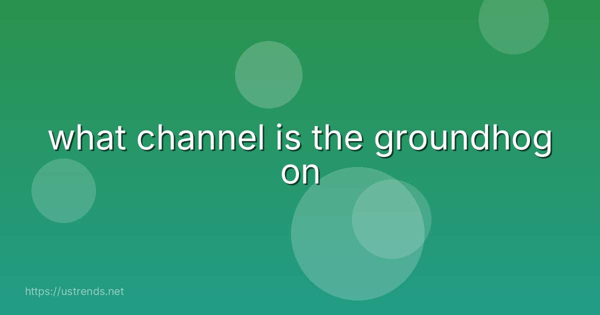 what channel is the groundhog on