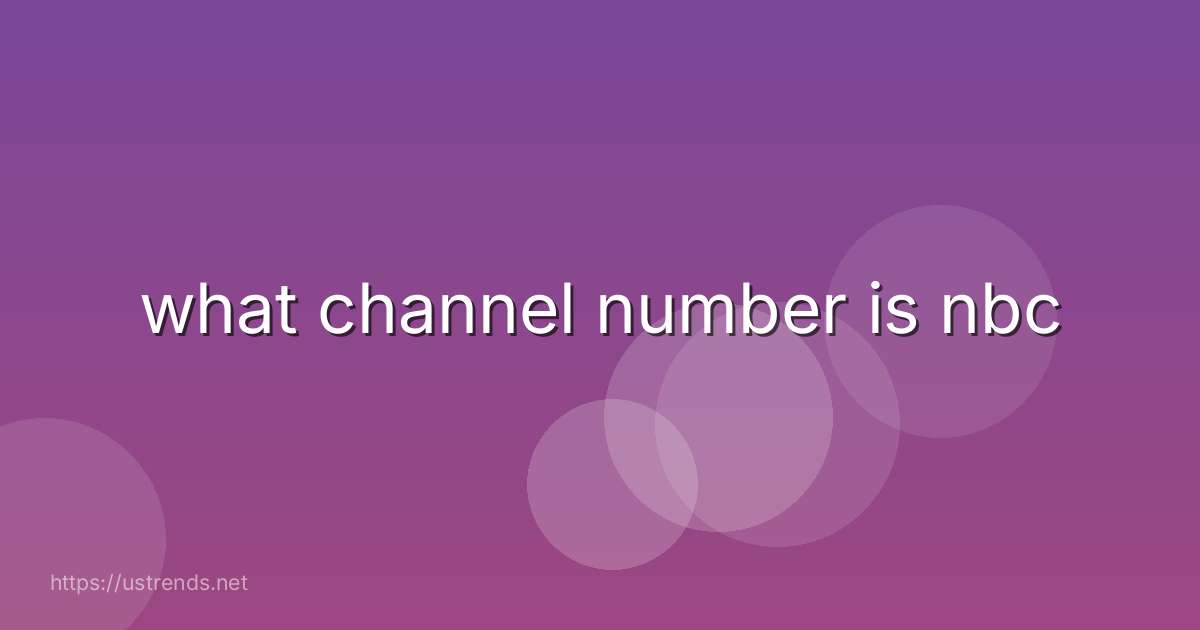 what channel number is nbc