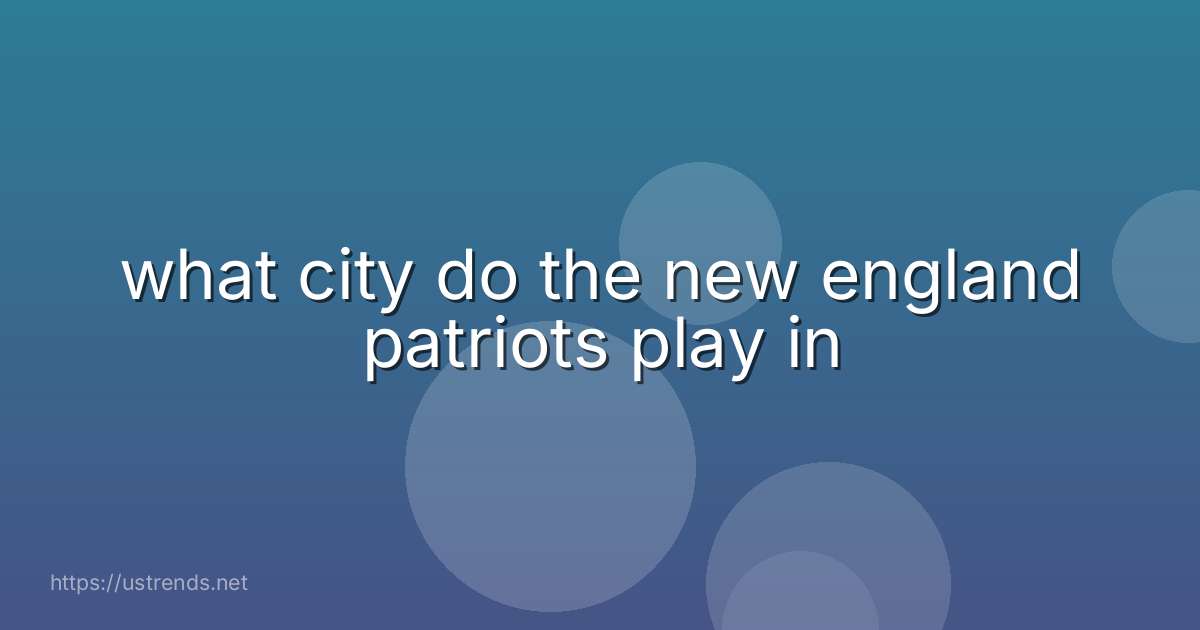 what city do the new england patriots play in