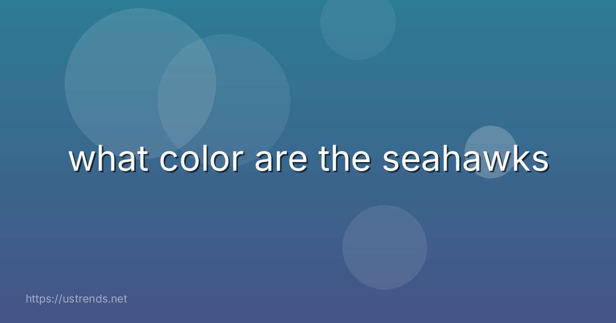 what color are the seahawks