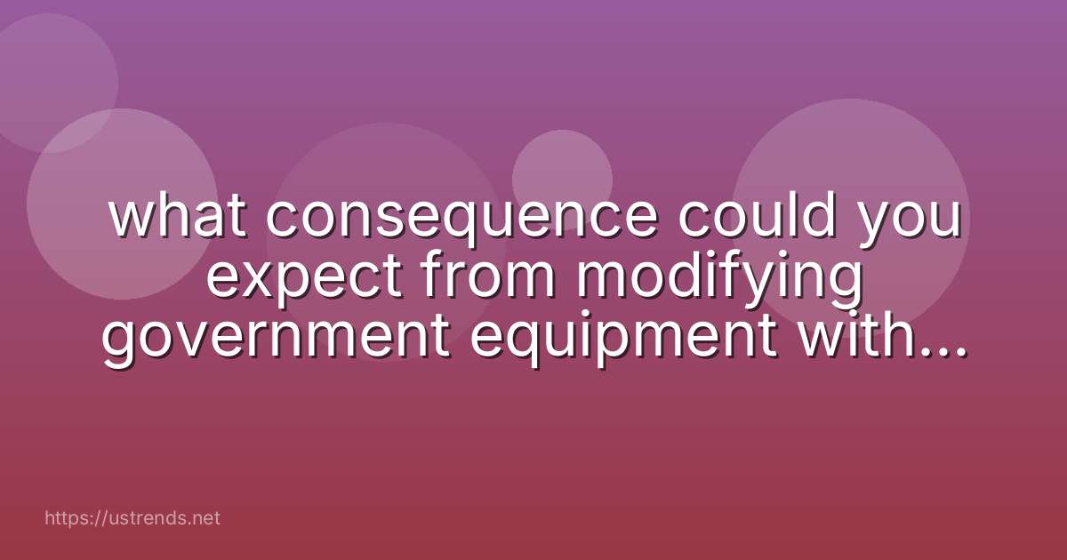 what consequence could you expect from modifying government equipment without authorization
