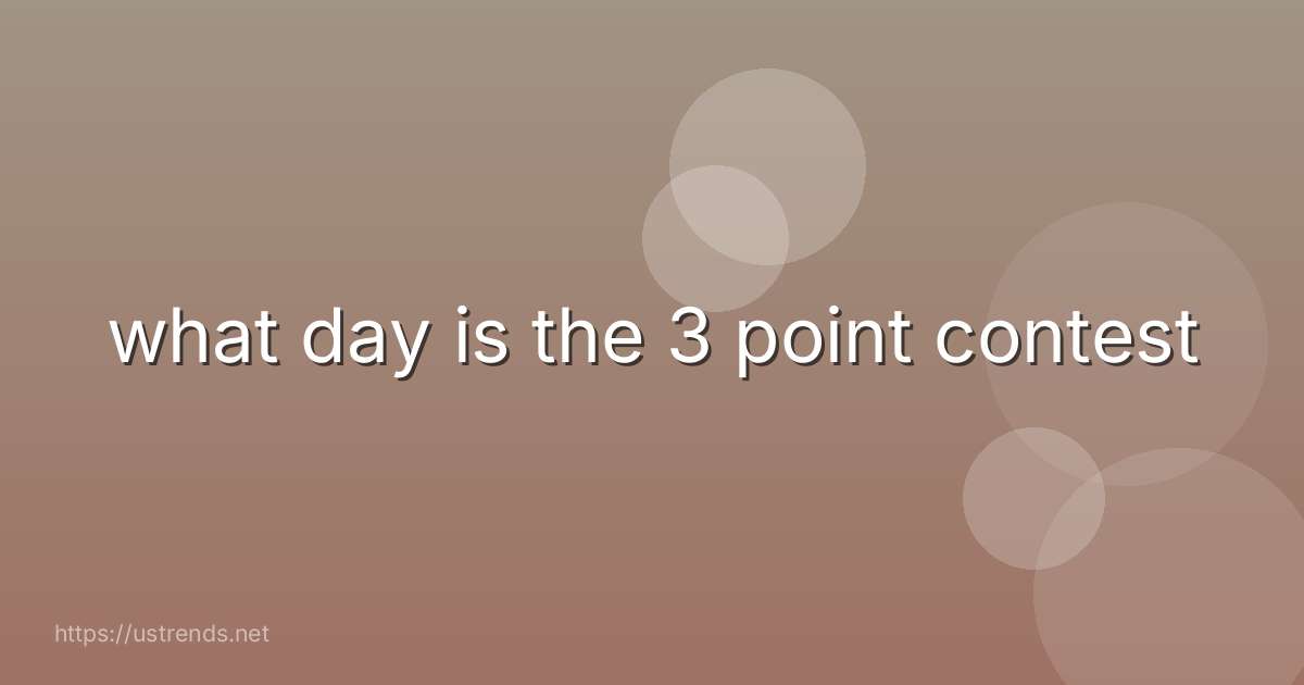 what day is the 3 point contest