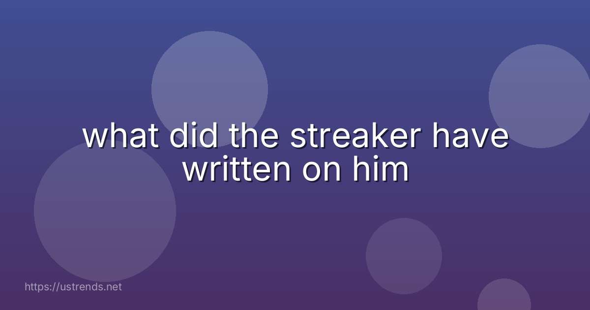 what did the streaker have written on him