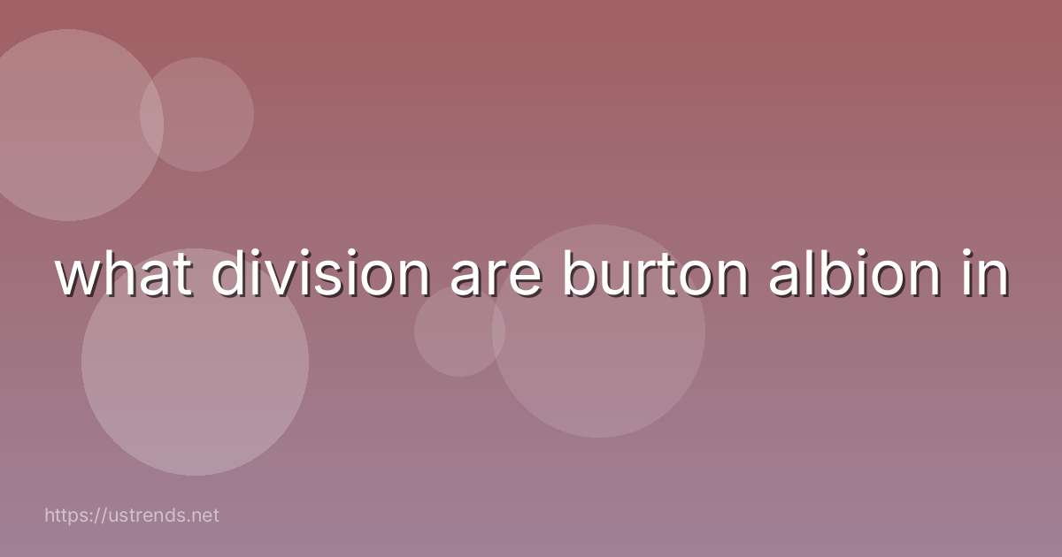 what division are burton albion in