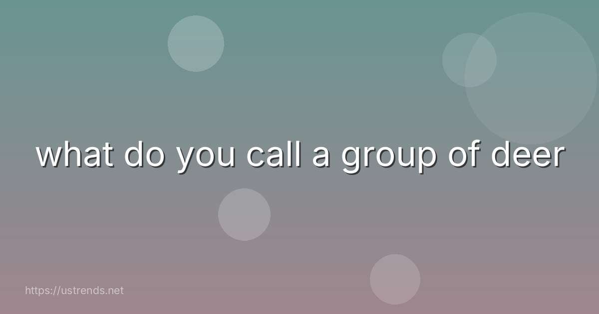 what do you call a group of deer