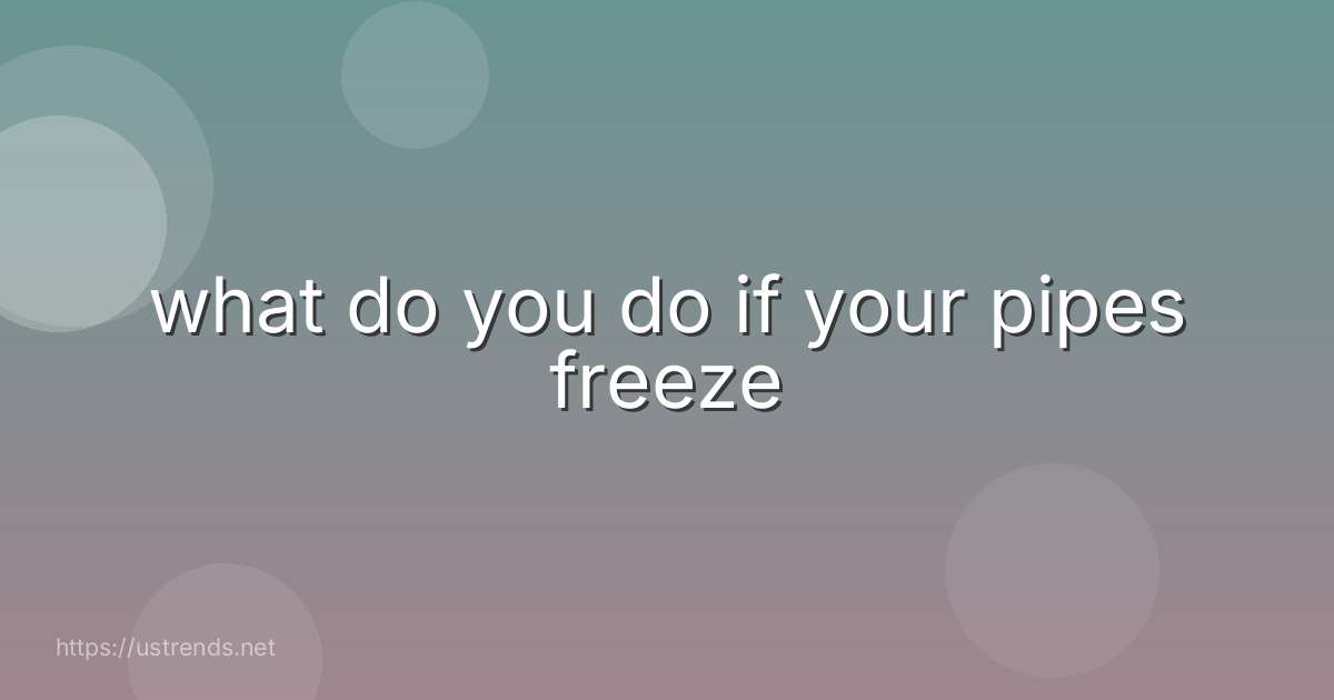 what do you do if your pipes freeze