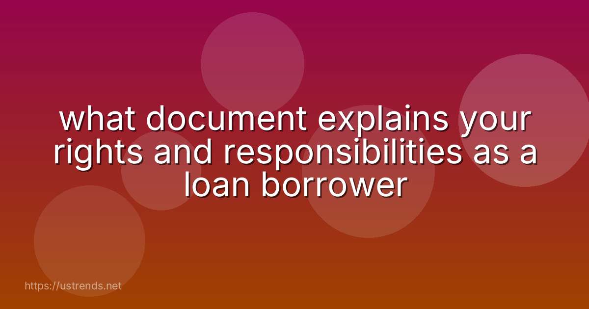 what document explains your rights and responsibilities as a loan borrower