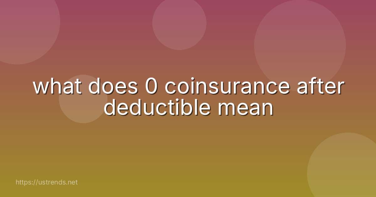 what does 0 coinsurance after deductible mean