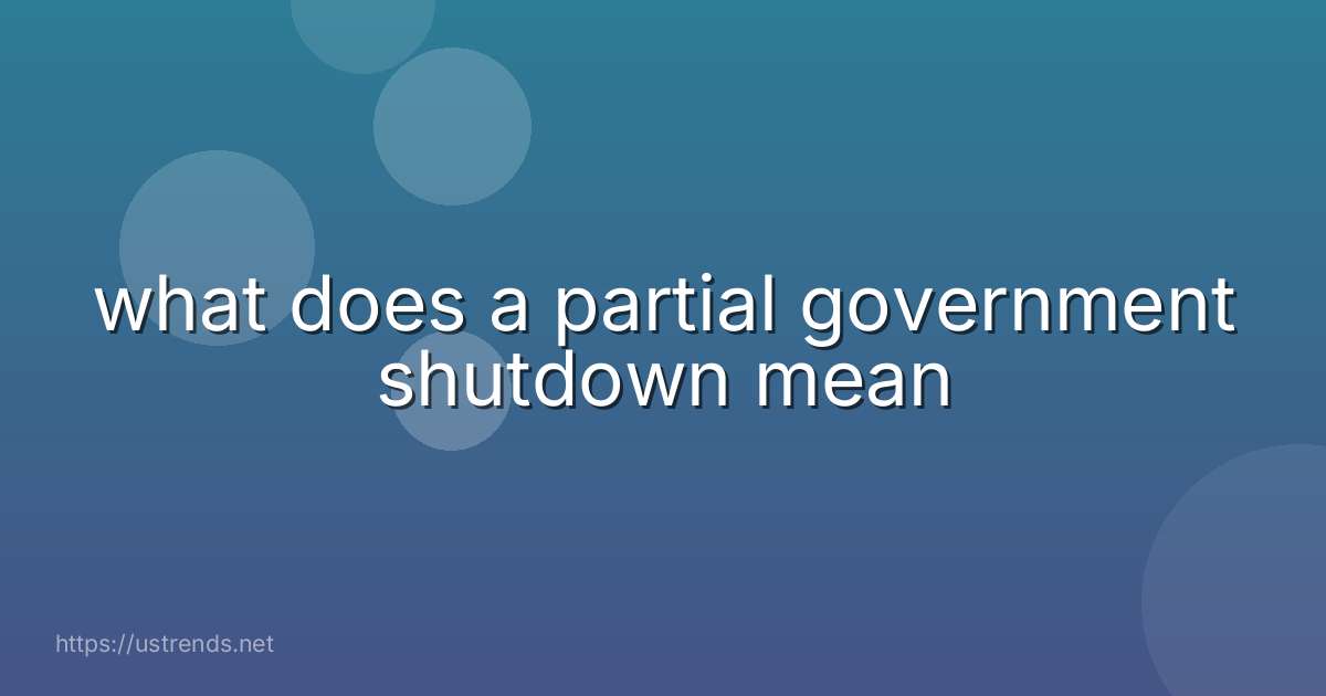 what does a partial government shutdown mean