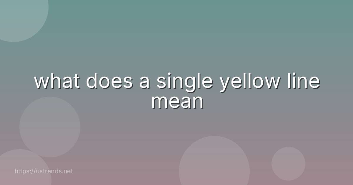 what does a single yellow line mean