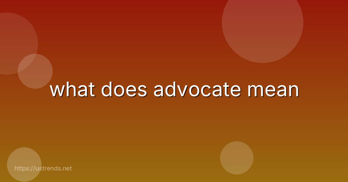 what does advocate mean