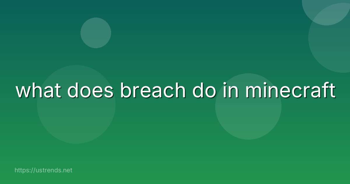 what does breach do in minecraft