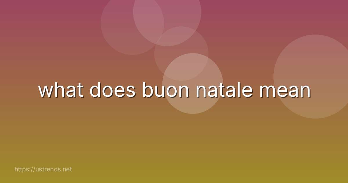 what does buon natale mean