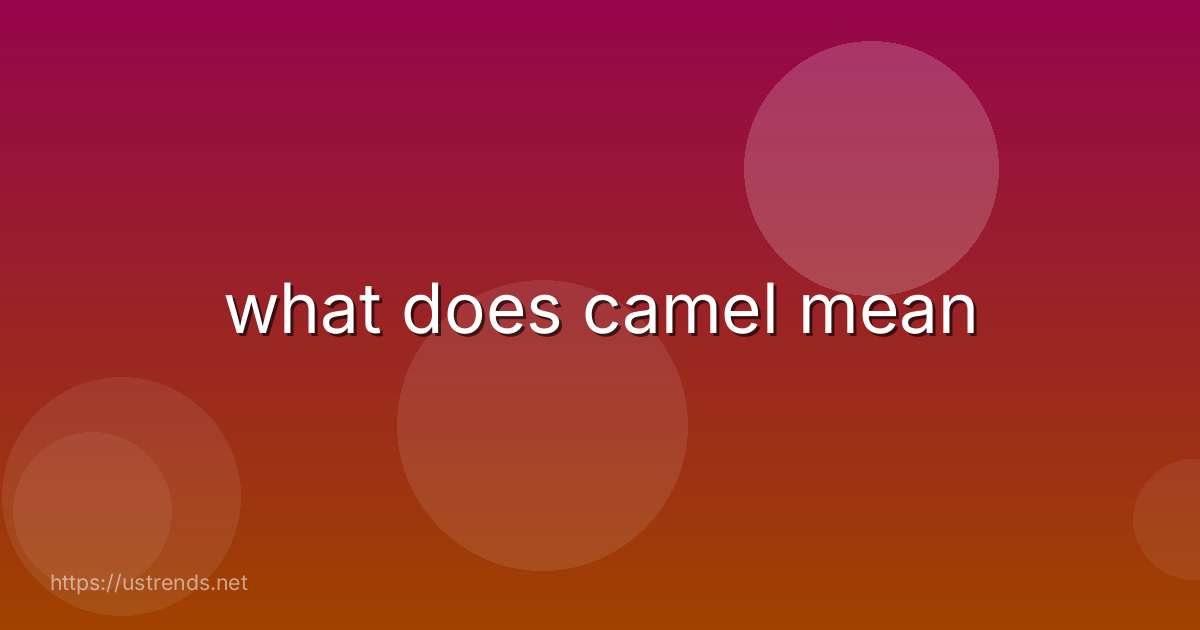 what does camel mean