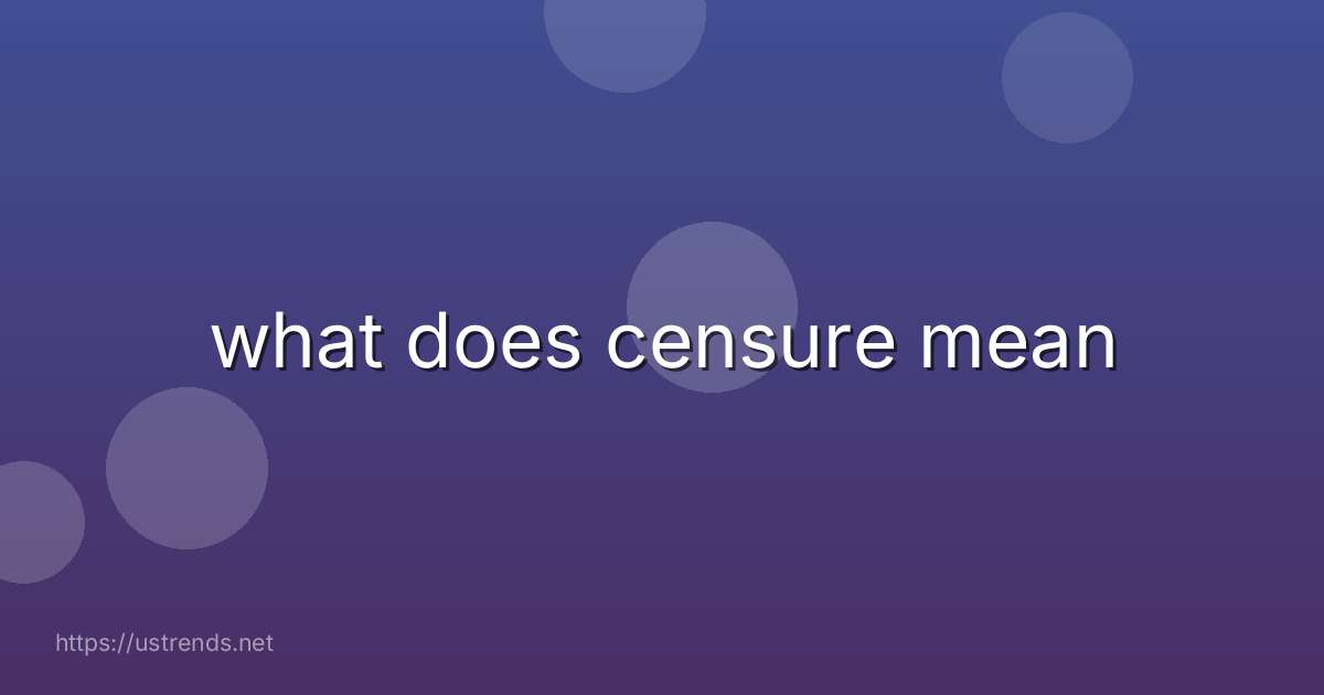 what does censure mean