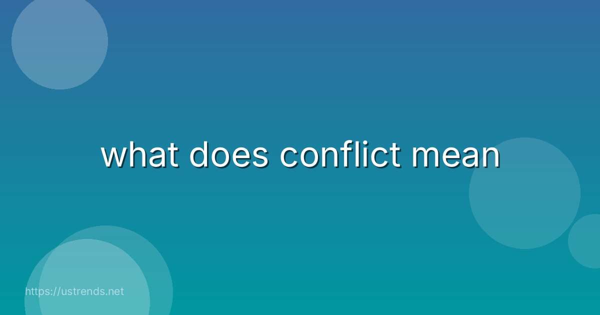 what does conflict mean