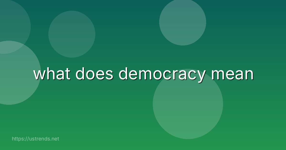 what does democracy mean