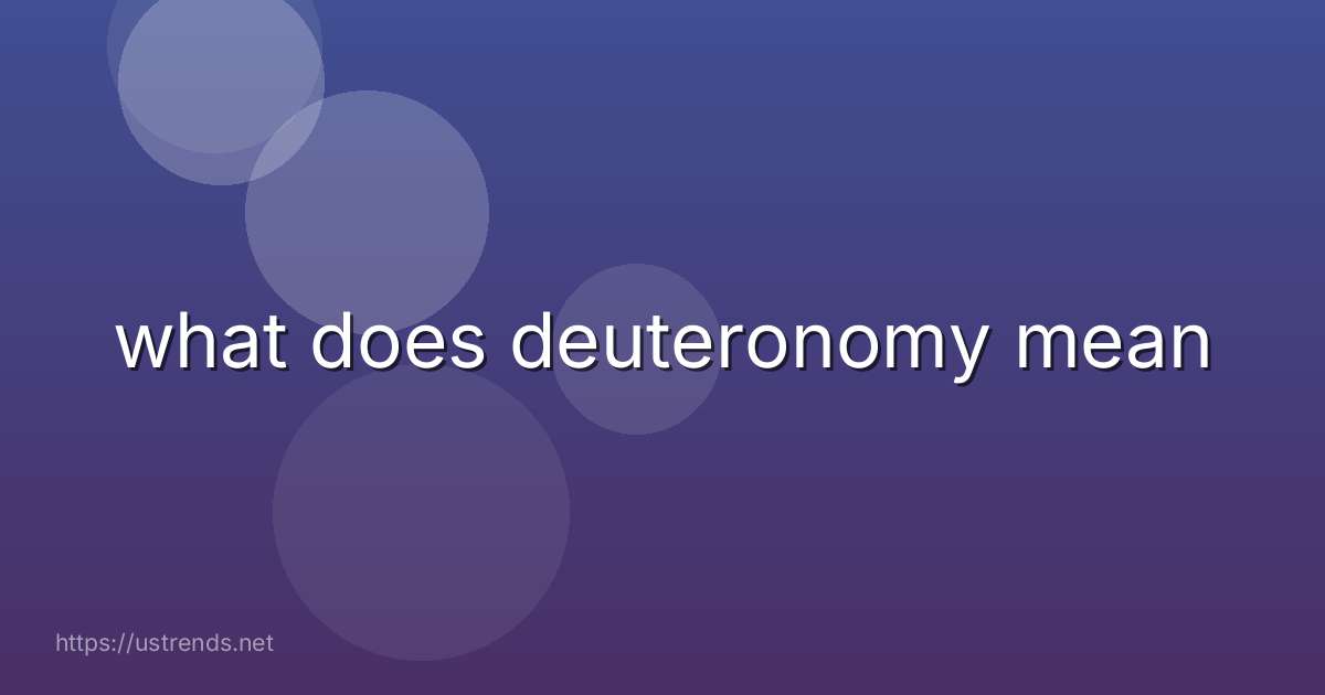 what does deuteronomy mean