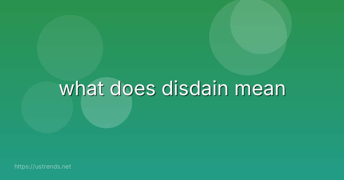 what does disdain mean
