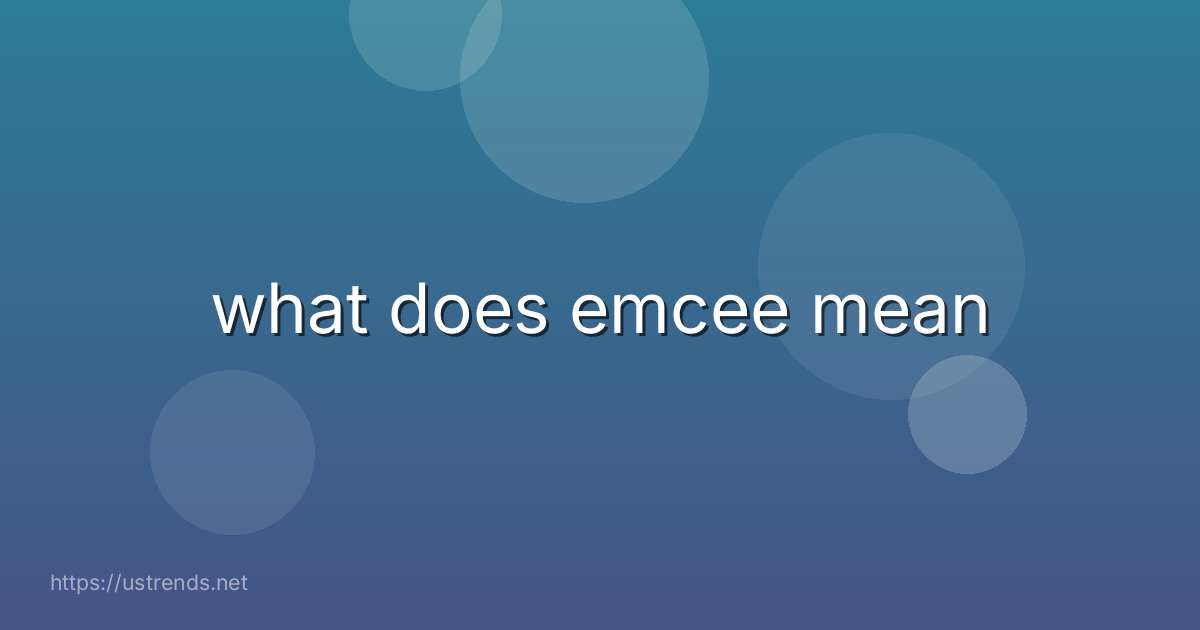 what does emcee mean