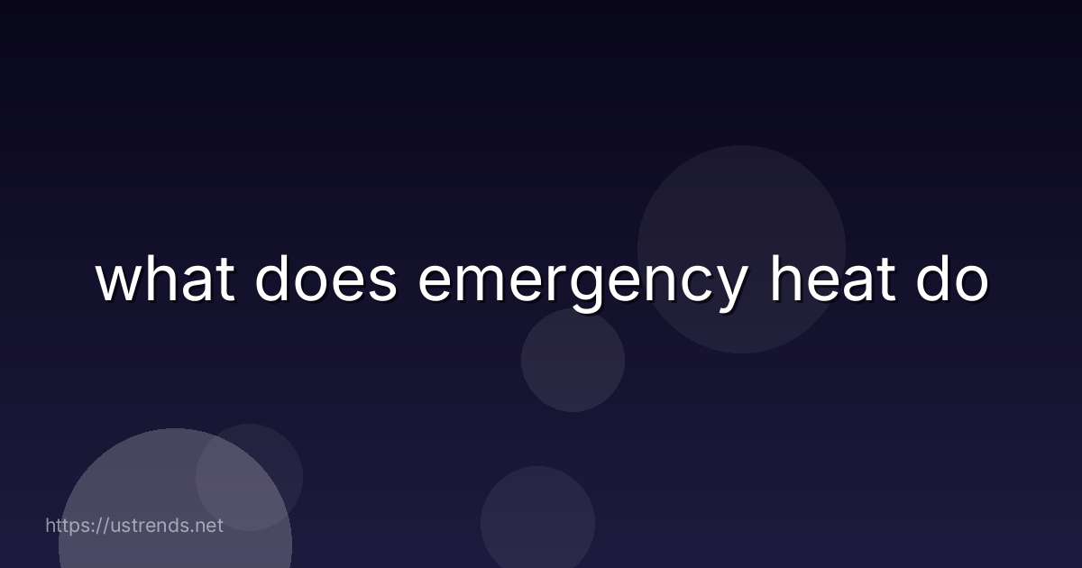 what does emergency heat do