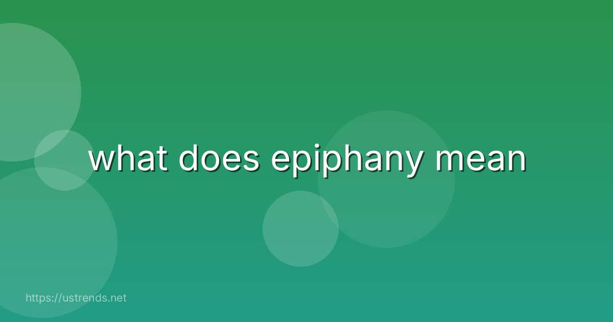 what does epiphany mean