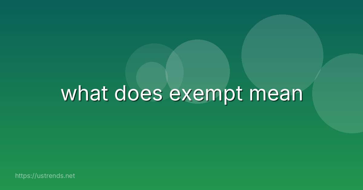 what does exempt mean