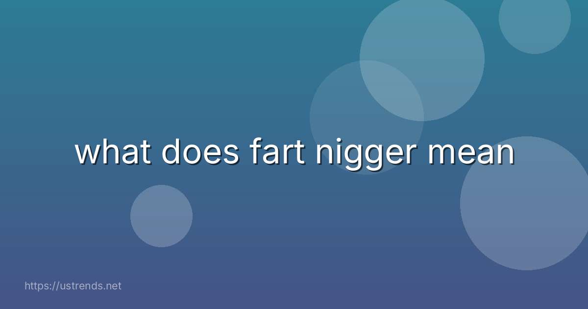 what does fart nigger mean
