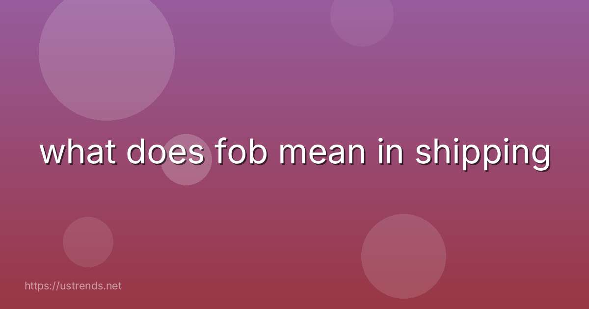 what does fob mean in shipping
