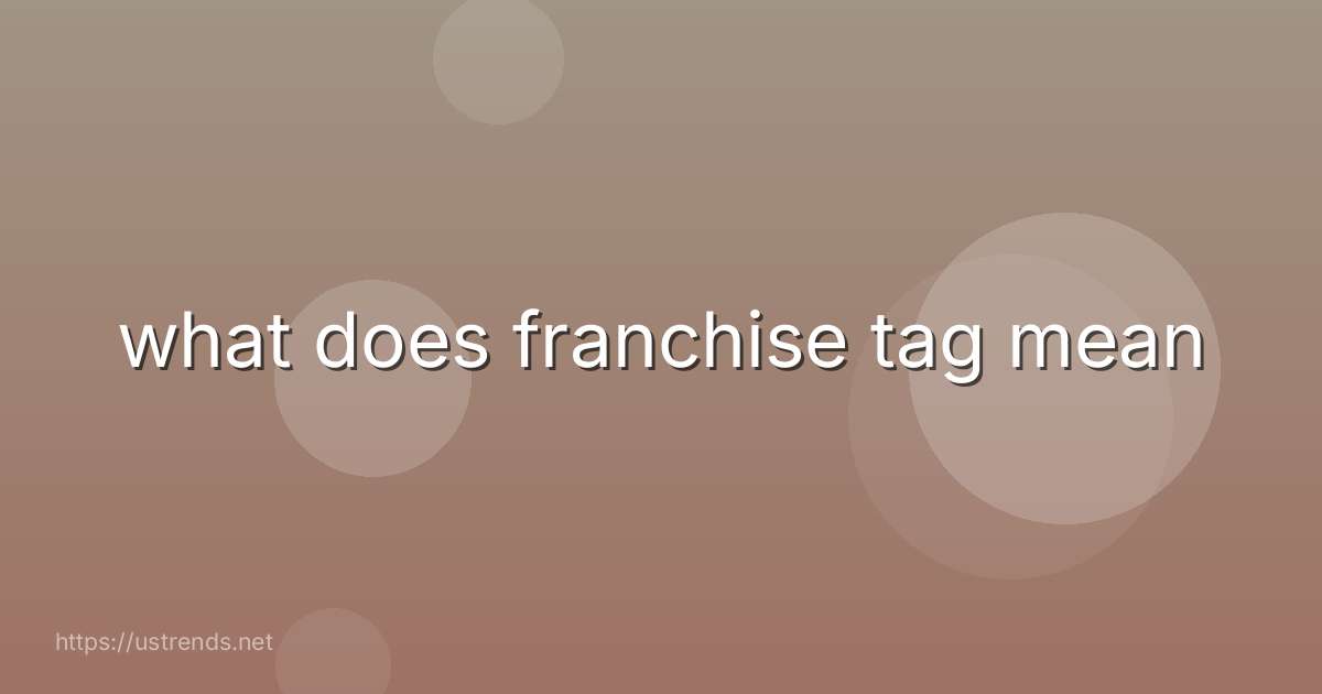 what does franchise tag mean