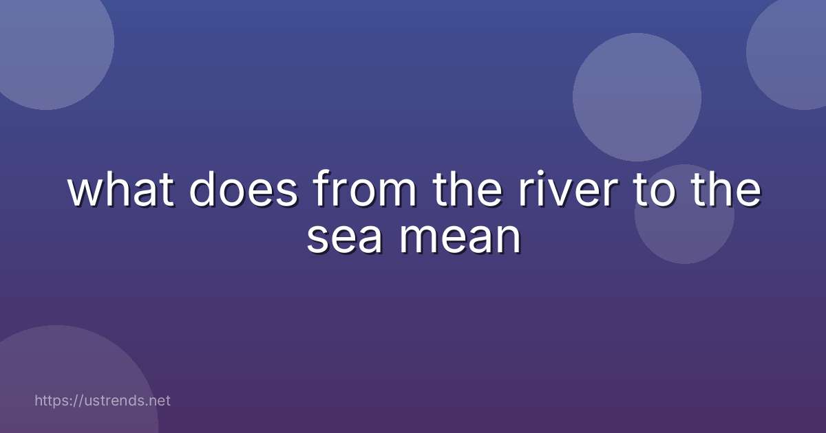 what does from the river to the sea mean