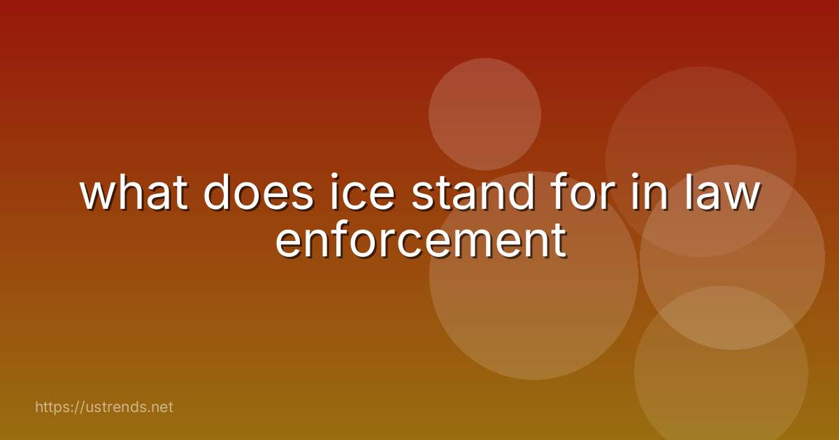 what does ice stand for in law enforcement