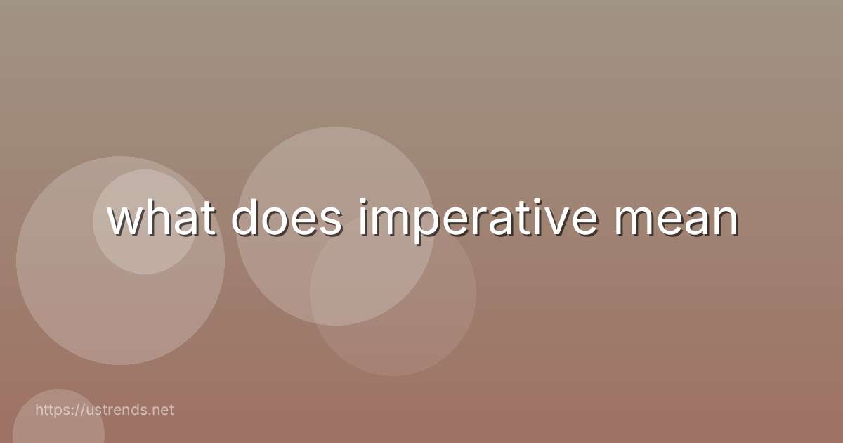 what does imperative mean
