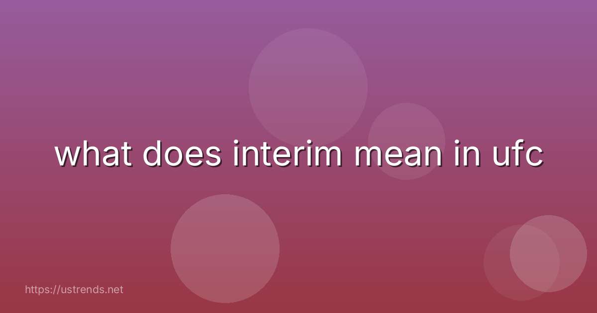 what does interim mean in ufc