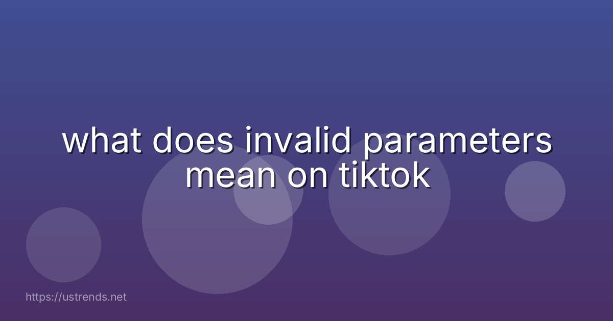 what does invalid parameters mean on tiktok
