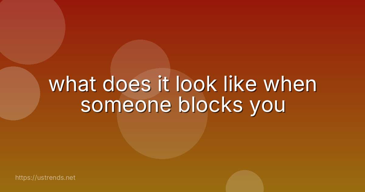 what does it look like when someone blocks you
