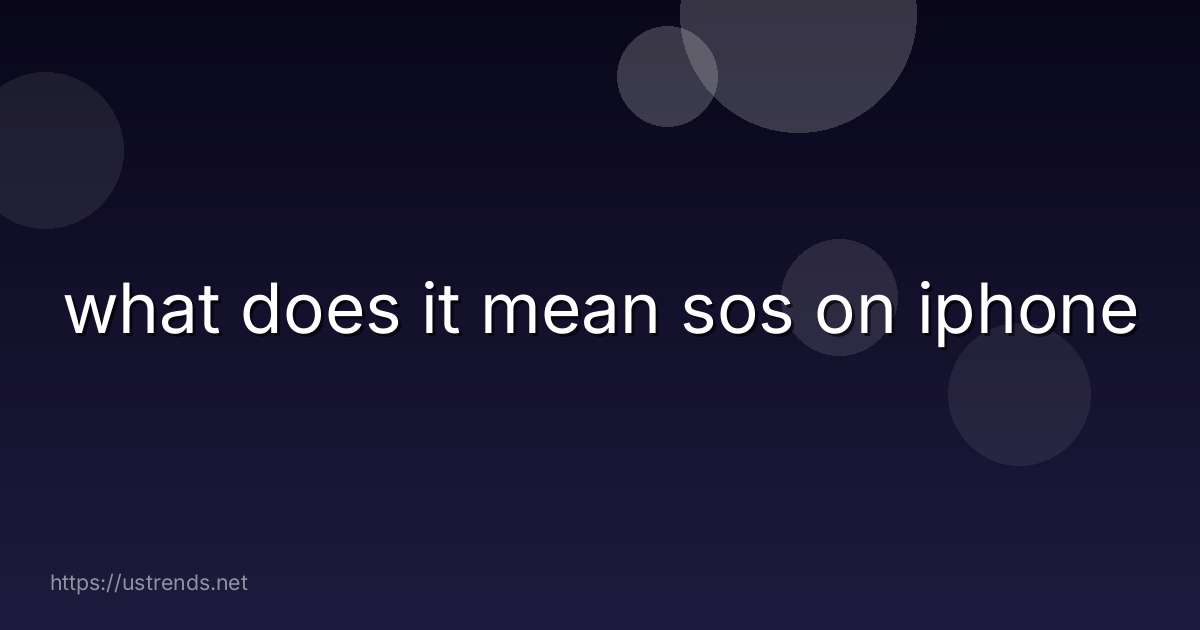 what does it mean sos on iphone