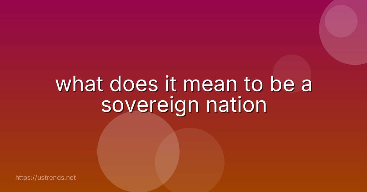 what does it mean to be a sovereign nation